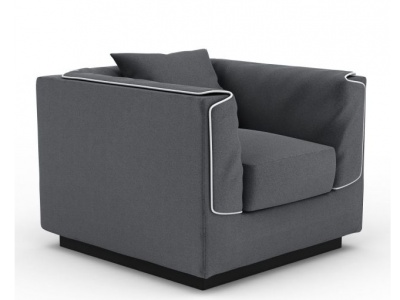 3d时尚灰色布艺单人沙发模型