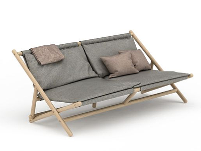 时尚灰色布艺沙发椅模型3d模型