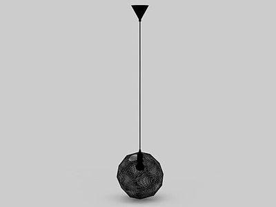 3d时尚黑色金属球状吊灯免费模型