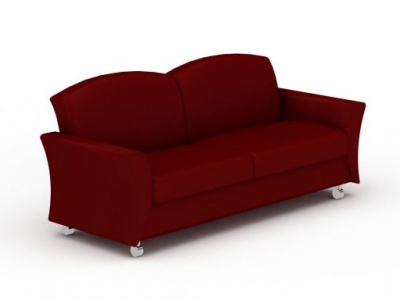 红色休闲沙发模型3d模型