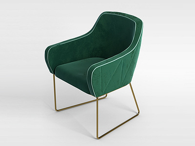 时尚绿色绒面坐椅模型3d模型