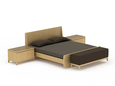 卧室双人床模型3d模型