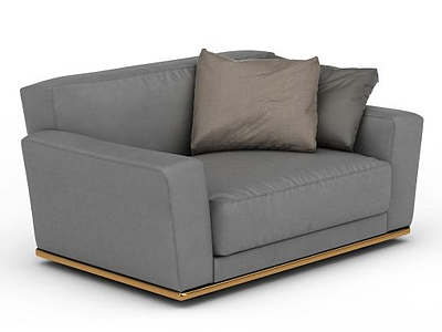 灰色真皮沙发模型3d模型