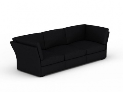 3d现代黑色休闲三人沙发免费模型
