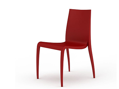 3d简约红色休闲椅子模型