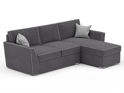3d极简主义深灰色T型沙发免费模型
