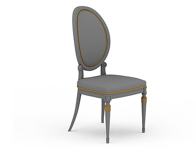3d灰色镶金边椅子模型