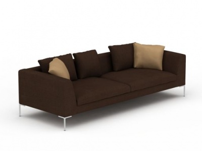 3d时尚咖啡色布艺双人沙发免费模型