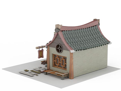 3d淘米坊小木屋免费模型