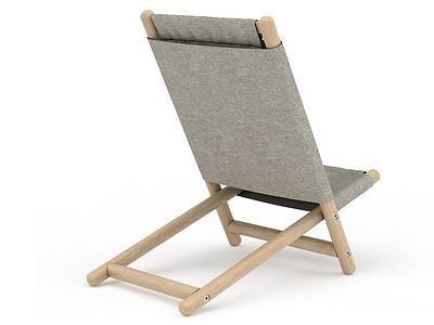 3d时尚灰色布艺靠背折叠椅模型