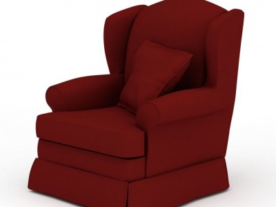 时尚红色布艺单人沙发模型3d模型
