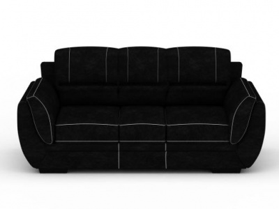 炫酷黑色条纹双人休闲沙发模型3d模型
