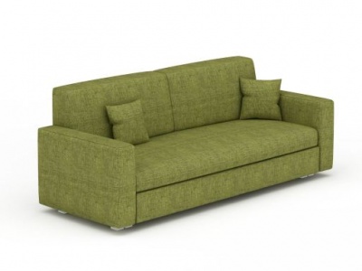 抹茶绿双人布艺沙发模型3d模型