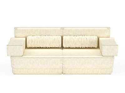 3d高档米色扶手沙发免费模型