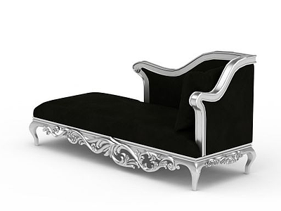 黑色豪华贵妃榻沙发模型3d模型