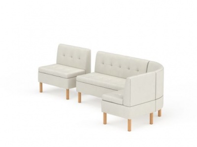 3d时尚白色转角长沙发免费模型