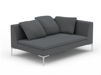 简易灰色布艺转角沙发模型3d模型