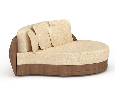 现代大气实木沙发床模型3d模型