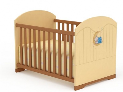 3d高档实木婴儿床免费模型