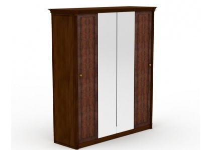 精品装镜双开门实木衣柜模型3d模型