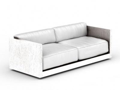 白色双人沙发模型3d模型