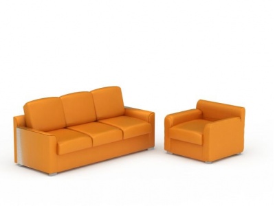 橙色沙发组合模型3d模型