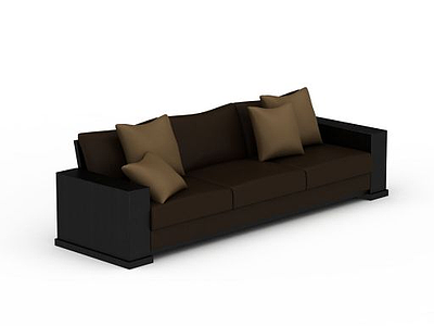 褐色沙发模型3d模型