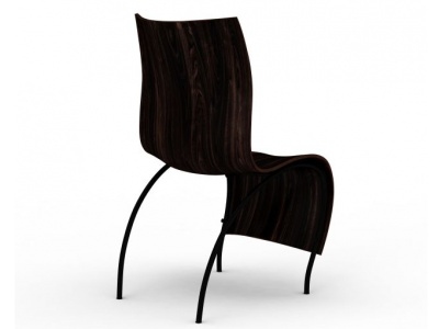 3d现代概念流水形条纹椅模型