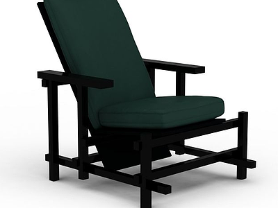 3d现代改良版黑色太师椅模型