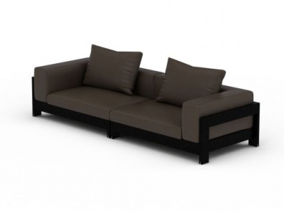 灰色现代双人沙发模型