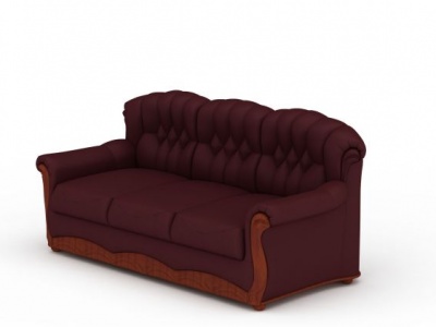 3d枣红色沙发免费模型