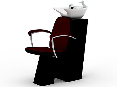 高档红黑拼色洗头椅模型3d模型