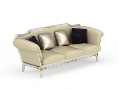 欧式镶边布艺沙发模型3d模型