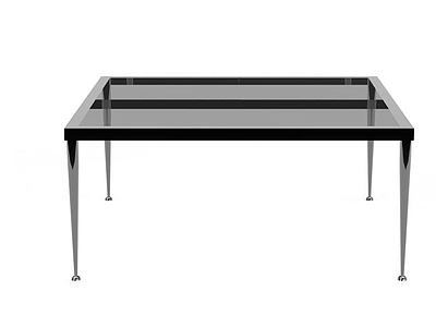 灰色钢化玻璃桌模型3d模型