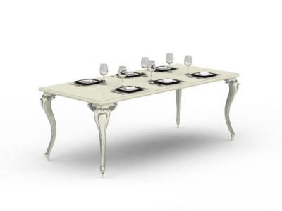 3d精简西式餐桌免费模型