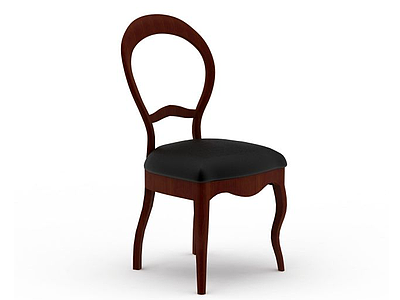 欧式实木餐椅模型3d模型