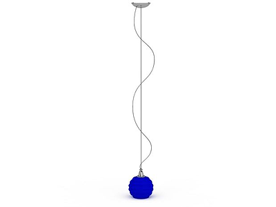 蓝色吊灯模型3d模型