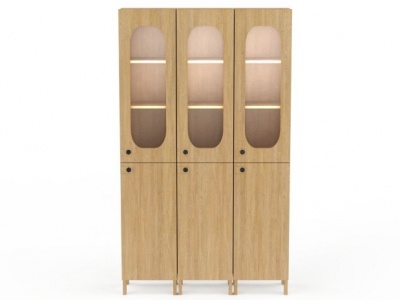 3d实木展示柜模型
