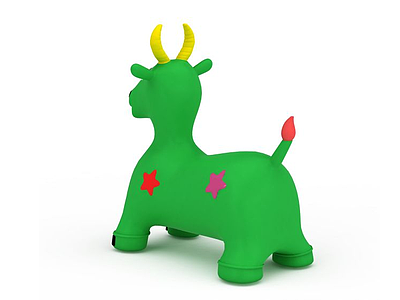绿色充气小牛玩具模型