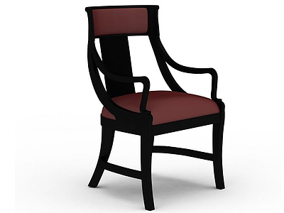 3d黑色中式椅模型