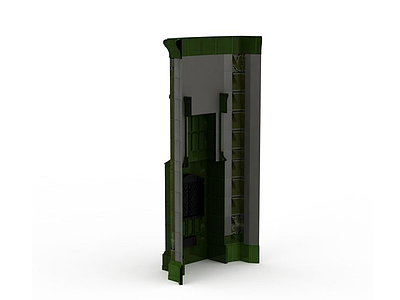 绿色壁炉模型3d模型