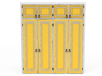 3d黄色实木柜模型