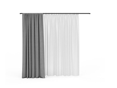 纯色窗帘模型3d模型