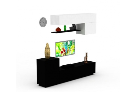 电视墙模型3d模型