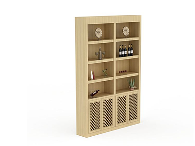 3d木质酒柜模型