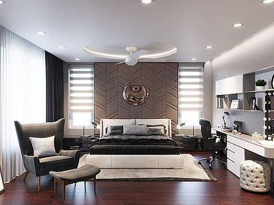 3d豪华现代卧室模型