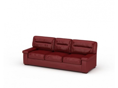红色皮沙发模型3d模型