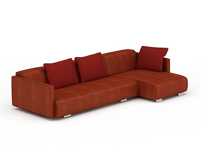 橙色沙发模型3d模型