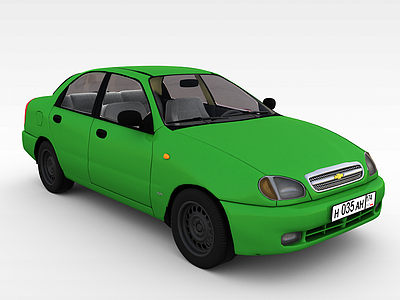 3d绿色轿车模型