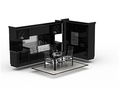 黑色橱柜模型3d模型